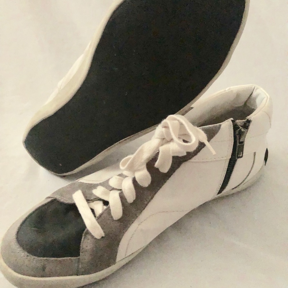 White and Black shoes with side zipper